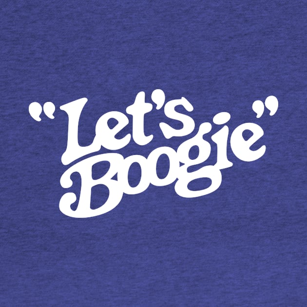 Let's Boogie (White on Blue) by jepegdesign